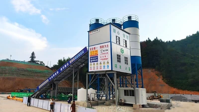 TIANYU twin batching plant installation